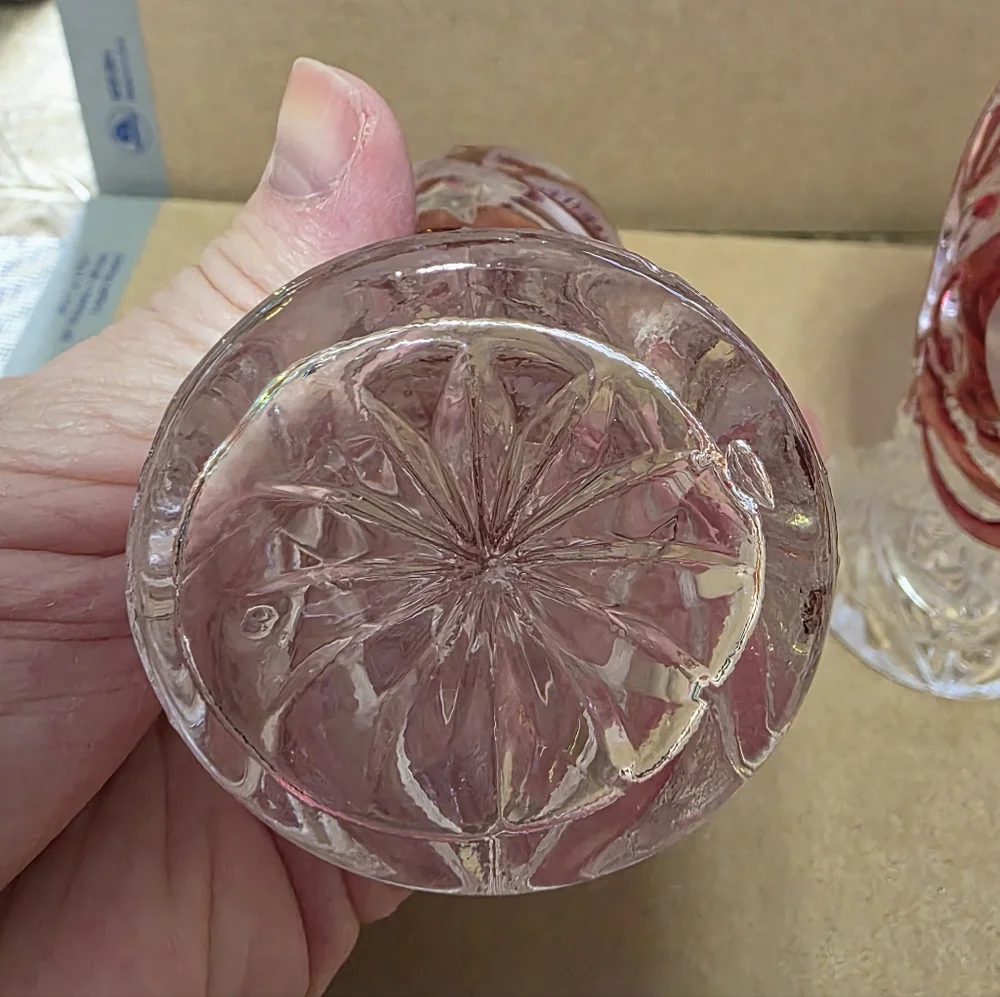 Vtg Hofbauer Byrdes Crystal Salt Pepper Set #210